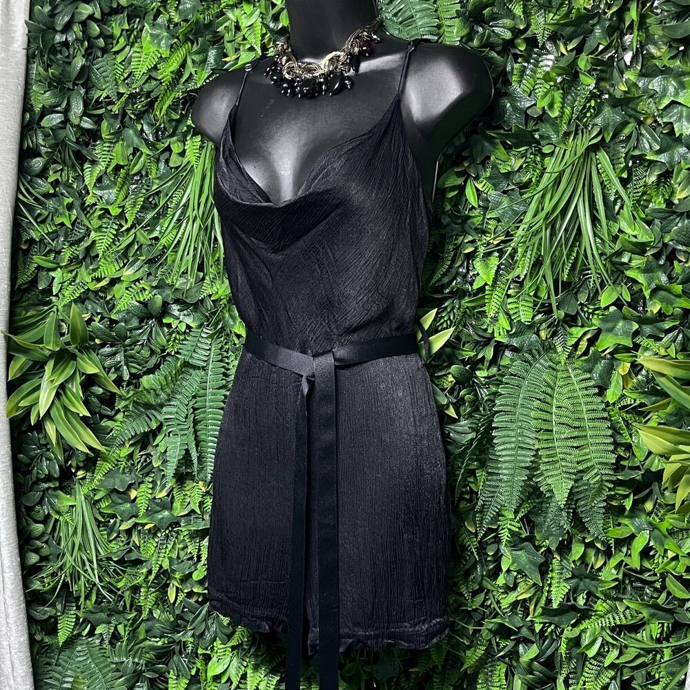 KARINA GRIMALDI ROCHI Romper Women Small Cowl Neckline Tie Waist‎ Jumpsuit 2783